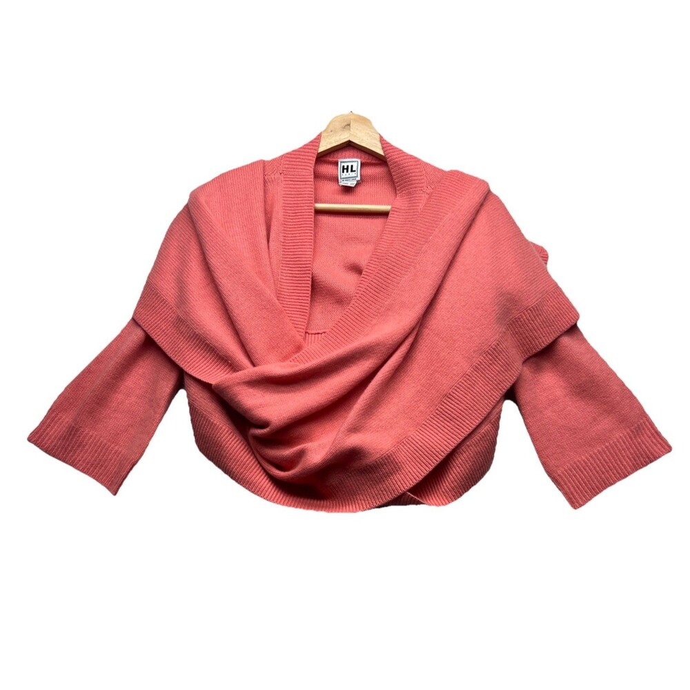 HL Paris + Herve Leger Cashmere Wrap Cardigan Pink Size XS/S Ladies Shrug